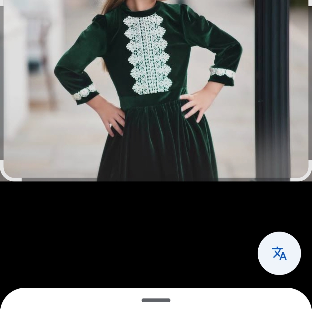 Charming Velvet Kids Dress with Lace Accents